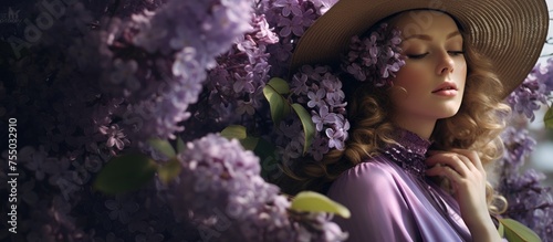 Chic Woman in Stylish Hat a...
