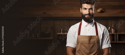Confident bearded man with ...