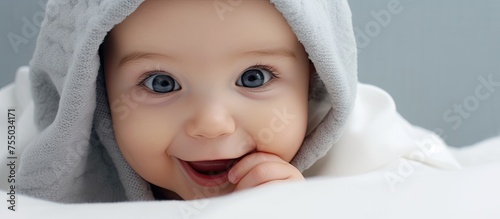 Adorable Infant Wearing a S...