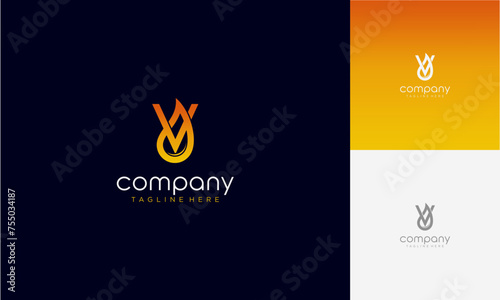 Initial Letter v lowercase gradient colours with Oil and gas logo design letter with oil drop vector logo inside