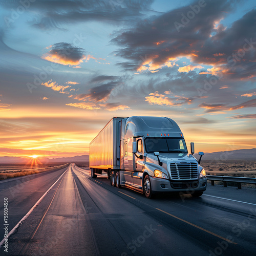 Trucking logistics long haul truck  © rouda100