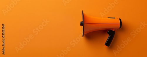 Striking Orange Bullhorn on a Monochrome Background