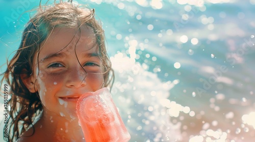 Summers portrait a cheerful girl with ice lolly © Shutter2U
