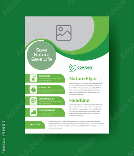 Earth Day Flyer. Environmental Flyer Green World Concept.