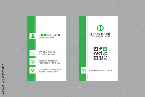 Vertical double sided business card template design. and visiting card design.