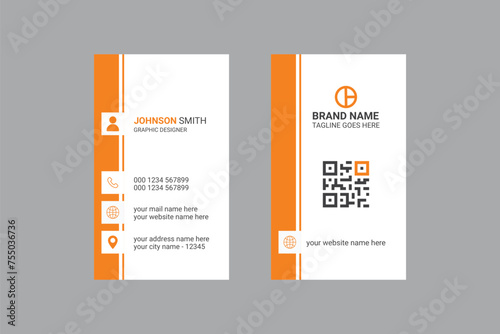 Vertical double sided business card template design. and visiting card design.