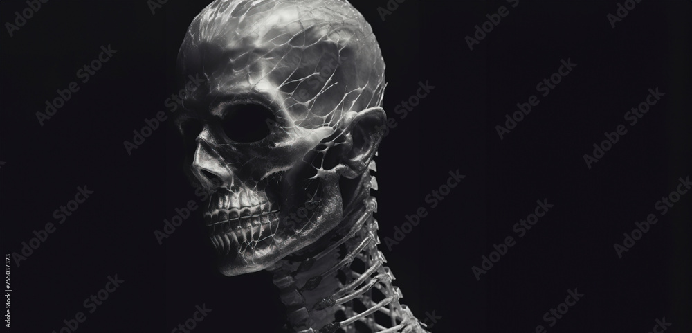 Geometric Enigma: Unveiling the Intricate Patterns of a SkullSkullcreated with Generative AI technology