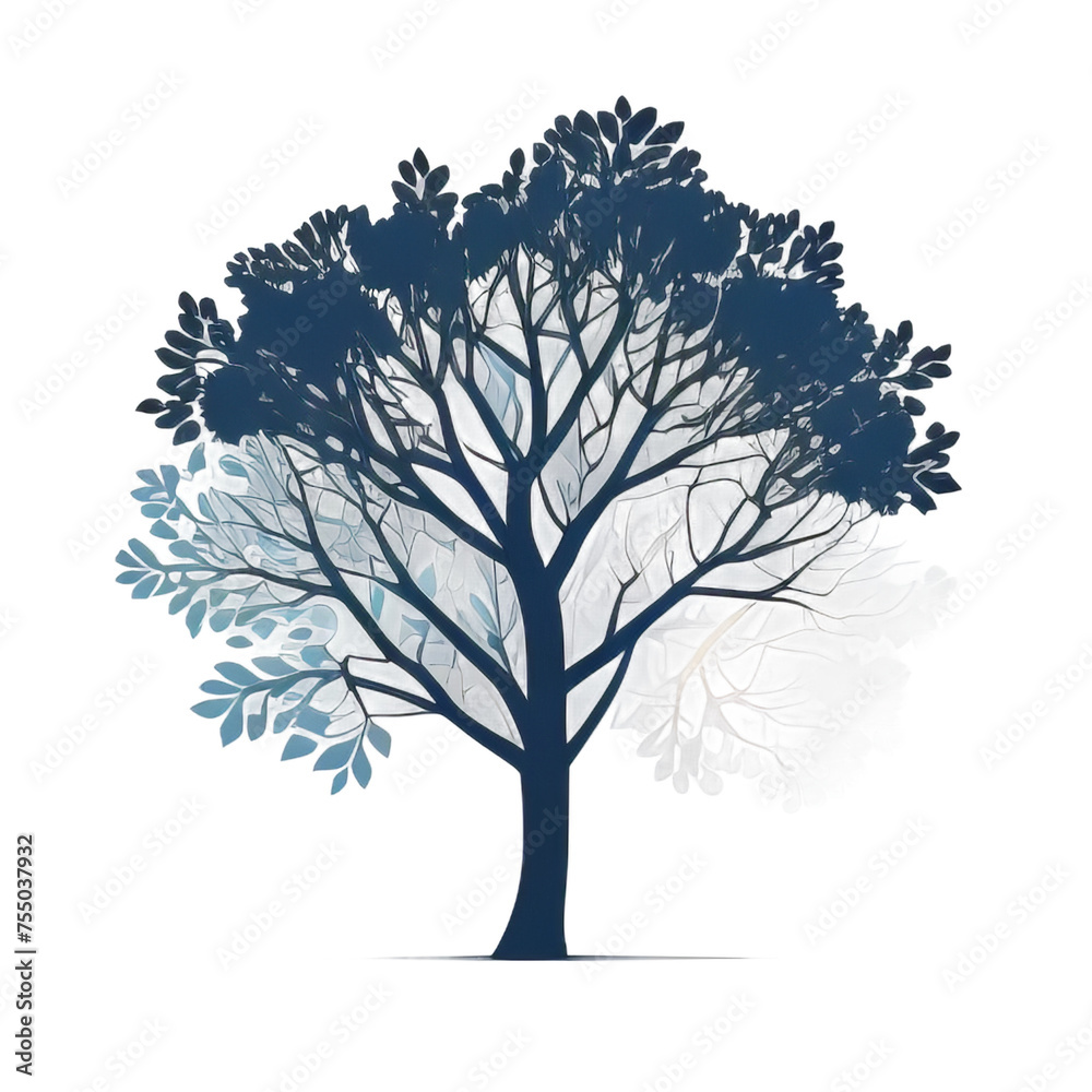 Obraz premium tree silhouette isolated on white