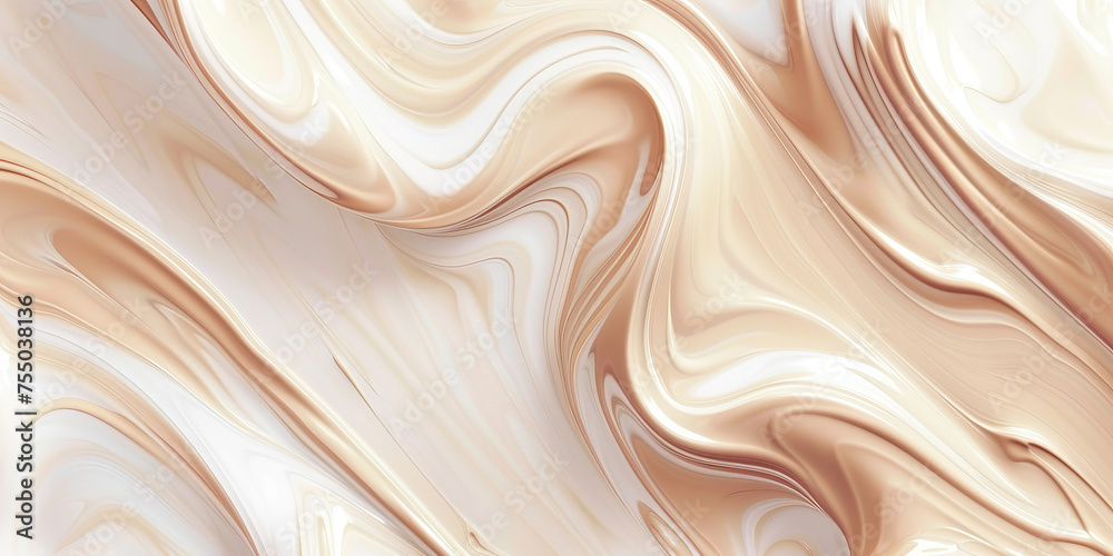 Elegant image showcasing mesmerizing swirls in tones of white and caramel, with a creamy texture Elegant image showcasing mesmerizing swirls in tones of white and caramel, with a creamy texture