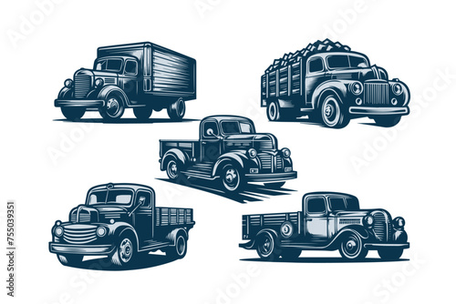 vintage truck logo design 