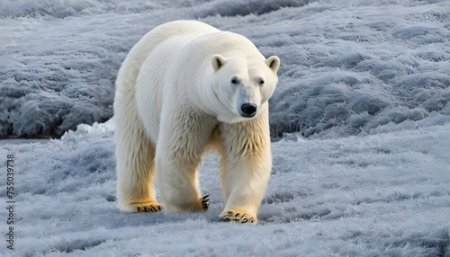 A Polar Bear With Its Fur Coated In Frost Blendin