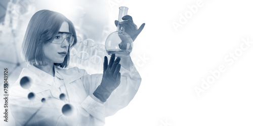Woman scientist with test t...