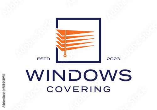 window blind covering logo icon vector design template