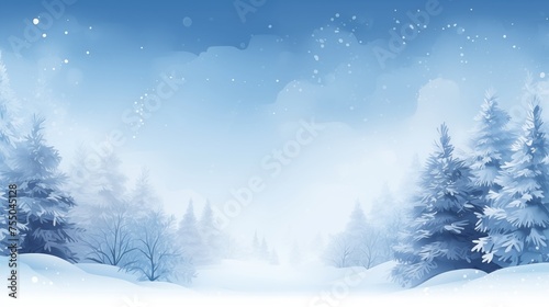 Serene Winter Bliss Gentle Snowfall in a Peaceful Frosty Landscape