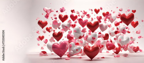 alentines Day Background Two Heart, Background Image, Desktop Wallpaper Backgrounds, HD generated by ai. photo