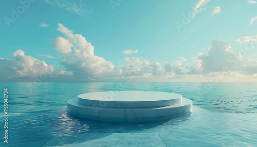 Round object floating in ocean