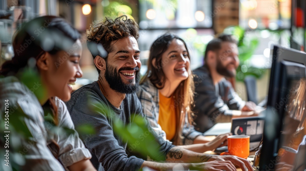 group of business people and software developers working as a team in office group of business people and software developers working as a team in office