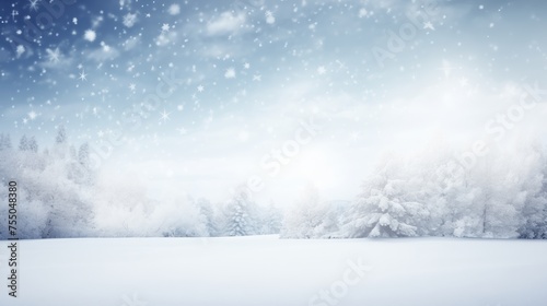 Serene Snowfall in Winter Wonderland Forest © Sol Revolver Group