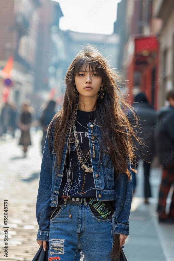 Fototapeta premium A young teen on the streets of Chicago