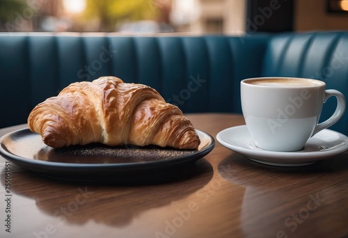 a portion of delicious croissants and a cup of coffee on the table