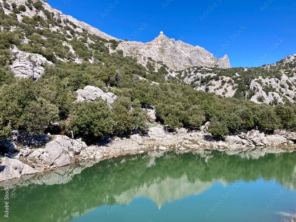 Blick auf den Puig Major am Cuber Stausee, Mallorca