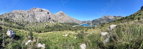 Blick auf den Puig Major und den Stausee Gorge Blau, Mallorca photo