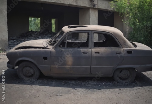 A burnt-out car. Car old burned by fire. Fire burned car. © Алексей Ковалев
