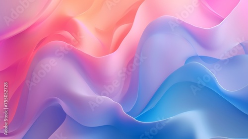 Colorful Digital Silk Waves in Sunset Tones