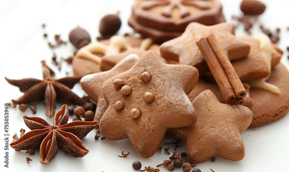Flavorful Treat: Freshly Baked Curly Gingerbread Cookies