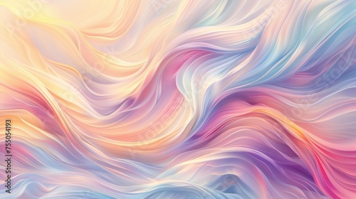 Soothing abstract waves in pastel colors with a fluid, gradient texture, ideal for a tranquil wallpaper or creative background.