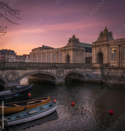 Christiansborg Palace, a palace and government building on the islet of Slotsholmen in central Copenhagen, Denmark photo