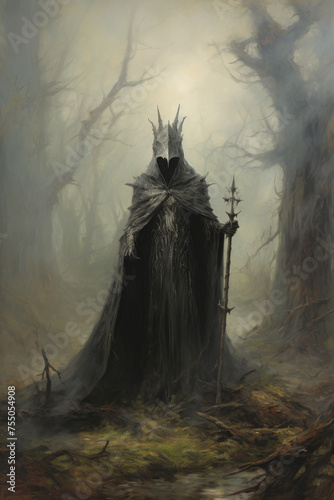 Mystical Sorcerer in Enchanted Forest  