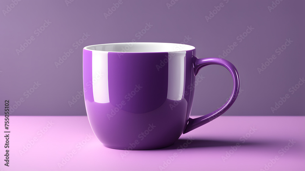 3D Purple Mug Design Perfect for Adding Character to Coffee Shop, Cafe, and Merchandise Offerings