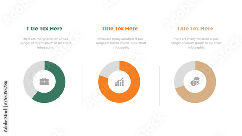 Percentage Pie Charts. Colorful pie chart collection with 6 sections or steps. Infographic Elements, pie chart with icon, business elements and statistics with numbers.