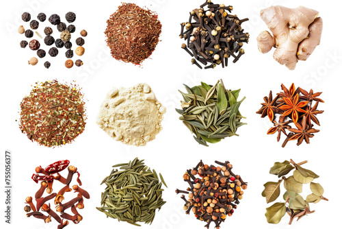 colorful spices isolated