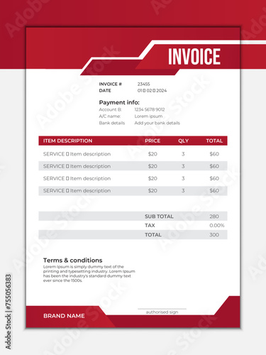 invoice design sale service template