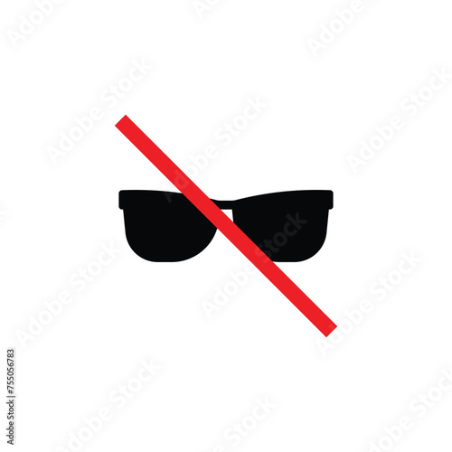 No sunglasses icon. Public information symbol modern, simple, vector, icon for website design, mobile app, ui. Vector Illustration