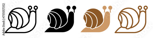 Snail icon logo set vector photo
