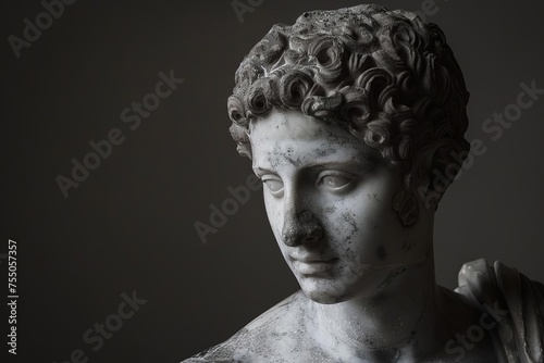 Classical beauty captured in an ancient greek sculpture of a man