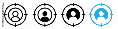 Target market icon logo set vector