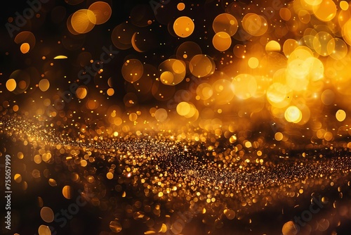 Glamorous gold bokeh background Perfect for festive occasions or luxury branding concepts