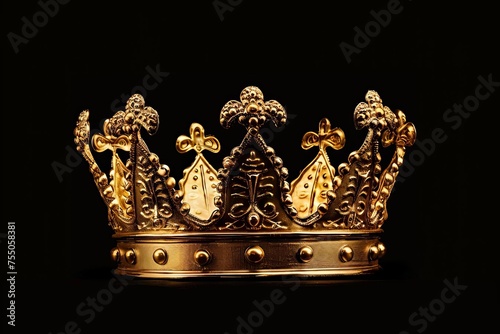 Isolated gold crown Symbol of royalty and power High-quality image for design and branding purposes