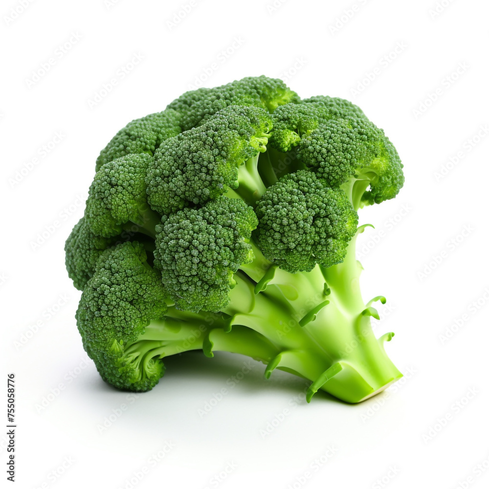 broccoli on a white background сreated with Generative Ai broccoli on a white background сreated with Generative Ai