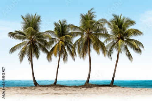 Coastal Palm Thicket Isolated on Transparent Background