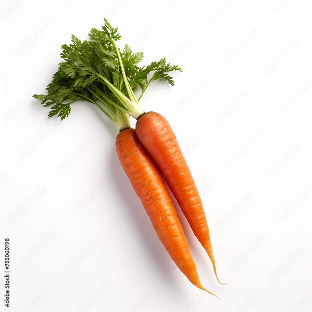 carrot on a white background сreated with Generative Ai carrot on a white background сreated with Generative Ai
