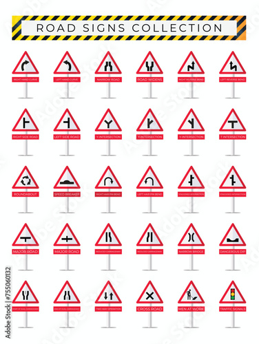 Free vector road/ traffic sign collection