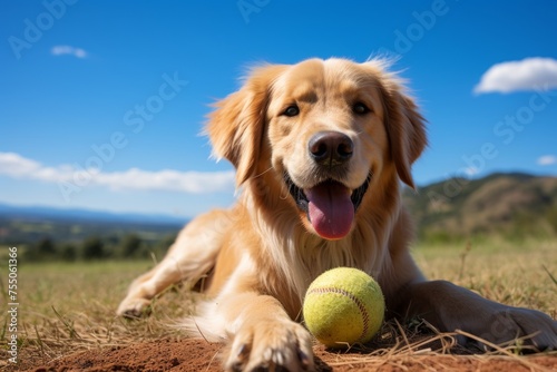 Contented Golden Retriever Isolated on Transparent Background