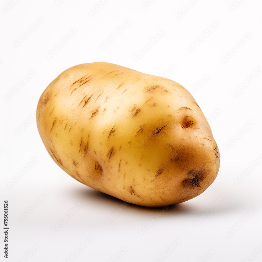 potatoe on a white background сreated with Generative Ai potatoe on a white background сreated with Generative Ai