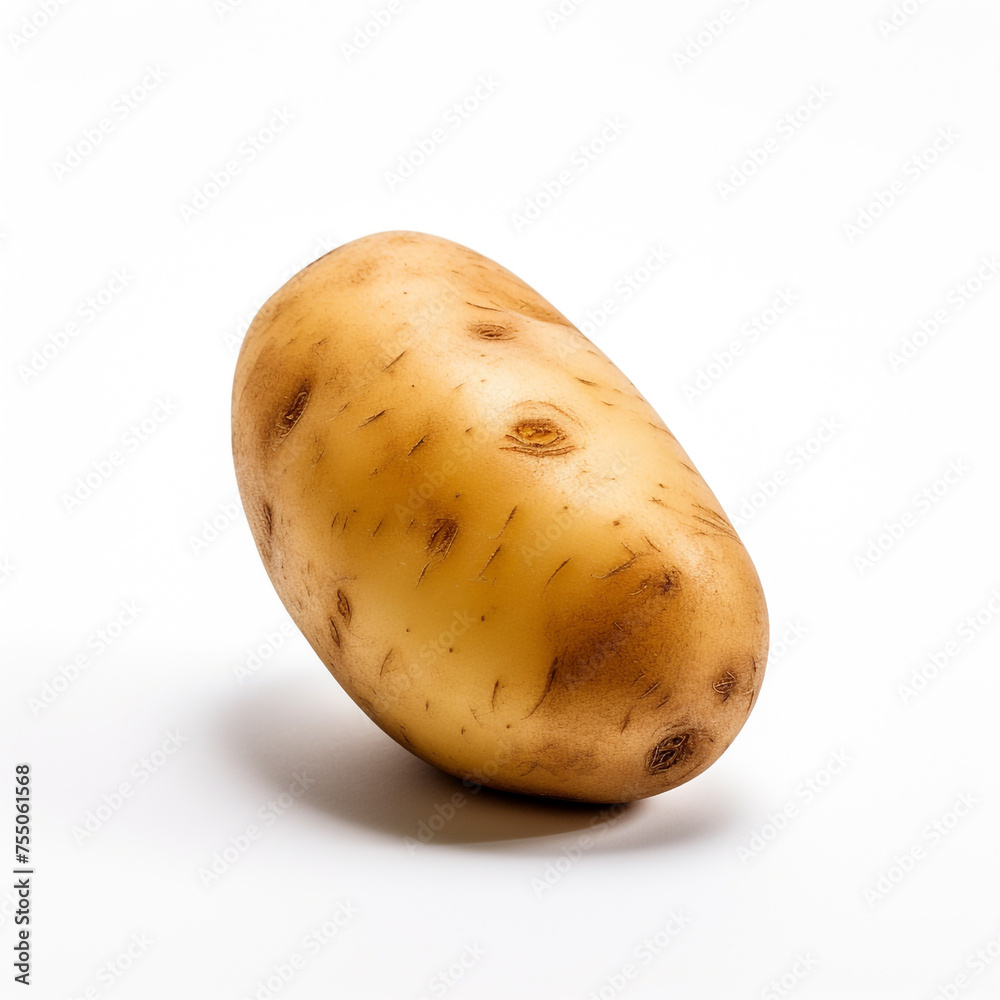 potatoe on a white background сreated with Generative Ai potatoe on a white background сreated with Generative Ai