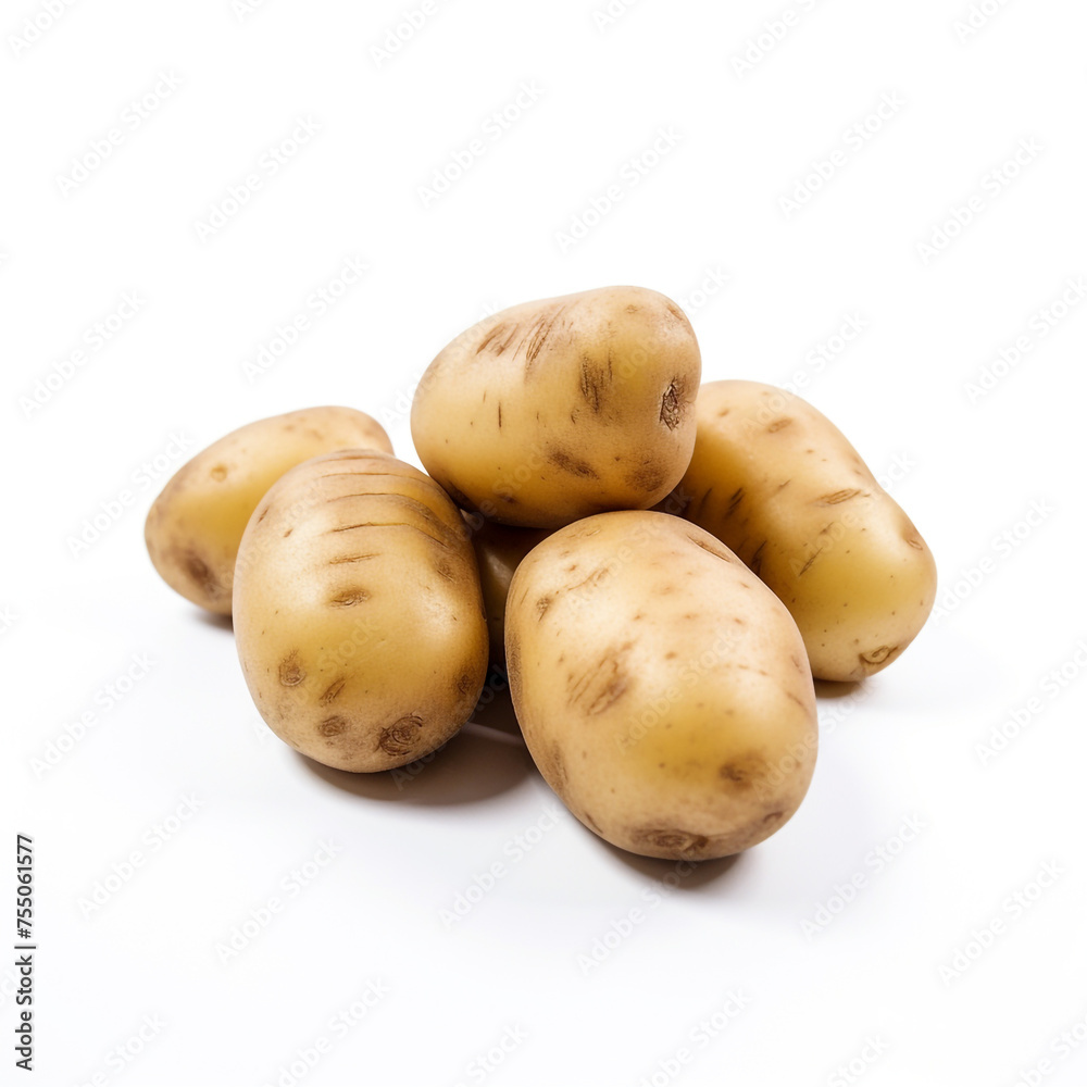 potatoe on a white background сreated with Generative Ai potatoe on a white background сreated with Generative Ai